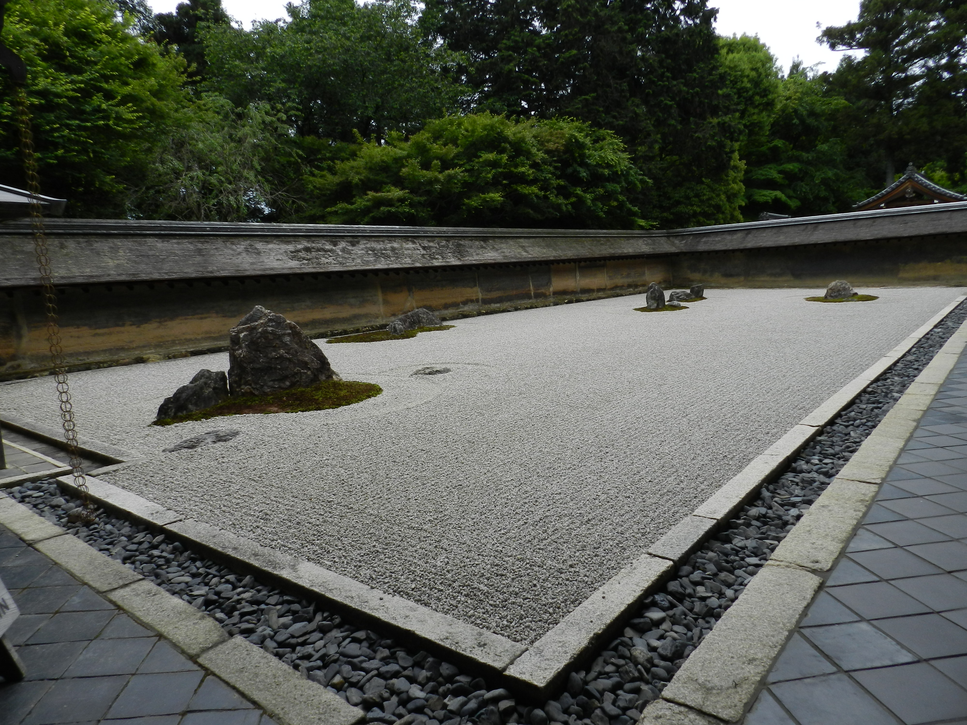 Ryoan-ji, il giardino Zen di pietre e sabbia.